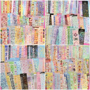 Mystery cute stickers sheet pack| Lucky Dip surprise kawaii Stickers Pack set bundle| Journaling kawaii korean japanese stickers grab bag