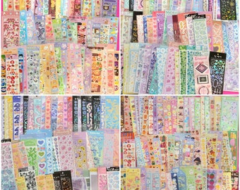 Mystery cute stickers sheet pack| Lucky Dip surprise kawaii Stickers Pack set bundle| Journaling kawaii korean japanese stickers grab bag