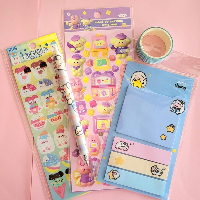 Stationery Grab Bags Mystery Kawaii Stationery Sets Cute Etsy Australia