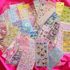 Kawaii stickers pack| Sanrio stickers sheet set| Stickers grab bag| Japan stickers mystery set| scrapbooking deco stickers stationery