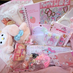 Caixa misteriosa kawaii | Caixa de presente My Melody Sanrio | Conjunto misterioso My Melody | Kawaii Japão | Sacola surpresa Sanrio | Molho da sorte fofo | Bolas Kawaii