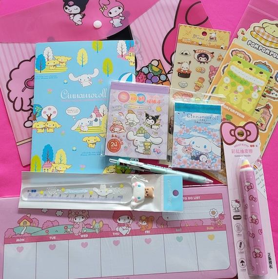 KOREAN STATIONERY SET Cute Adorable Korea Style Grab Bag With Stickers,  Memos, Sticky Notes, Pens, Washi Tapes for Deco Journal, Toploader 