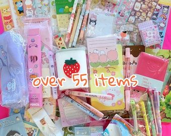 Kawaii stationery box grab bag stickers pencil cases | mega school supplies deco journal sets| surprise mystery stationery bundle set | gift