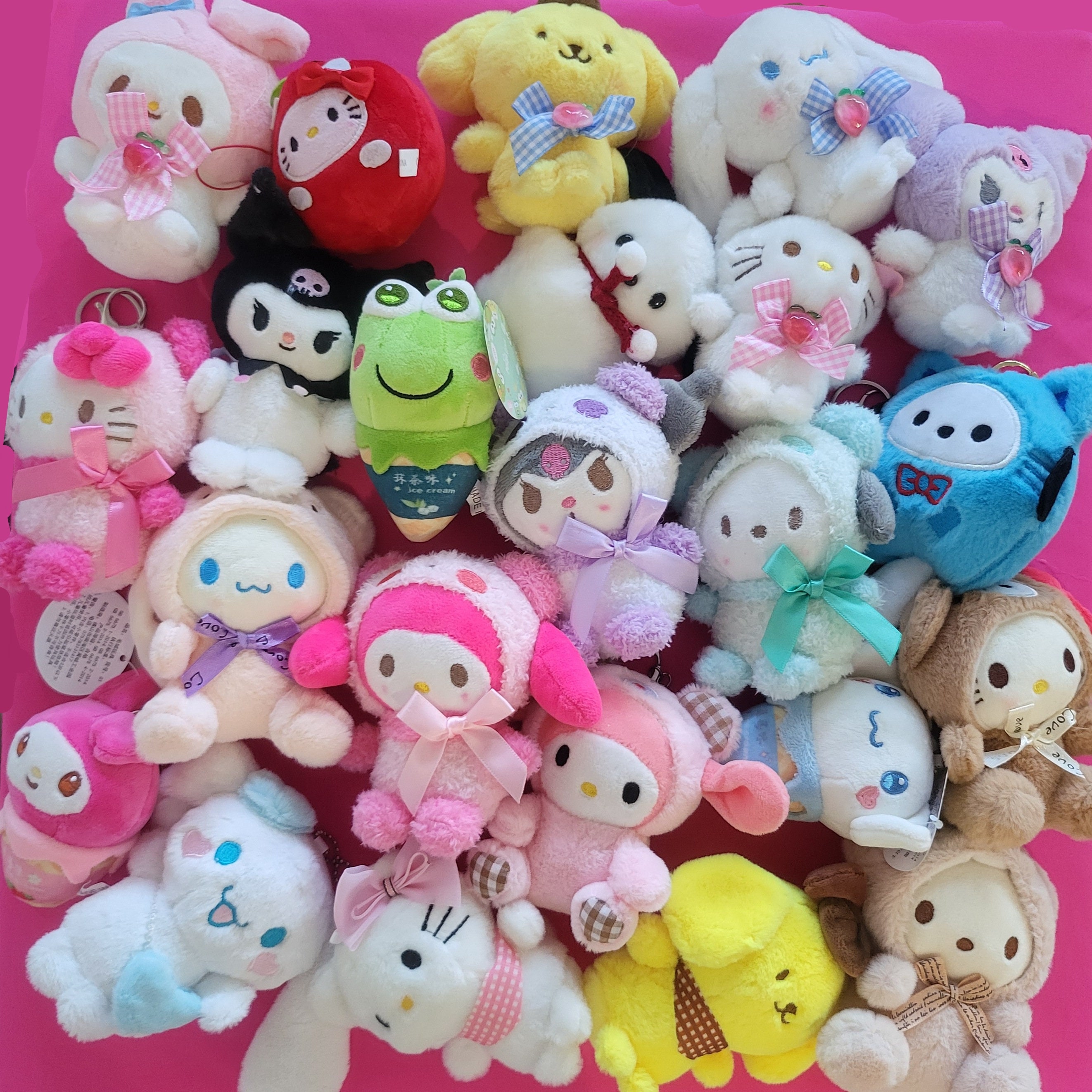 Sanrio Portachiavi Peluche Kawaii - Scegli Tra Hello Kitty, My Melody, Kuromi, Cinnamoroll E Altri