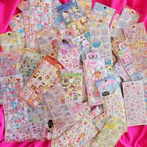 MUST SEE Three 3 Sticker Sheets 3-D, Kawaii Stickers, Puffy Raised  Stickers, 3D Stickers, Cat, Dog, Bunny, Korean Stickers 