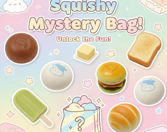 Bolsa de sorpresas misteriosa Squishy, squishy de crecimiento lento, juguete antiestrés, juguete para aliviar el estrés, juguete para apretar satisfactorio, regalo de fiesta para adultos y niños, taba squishy