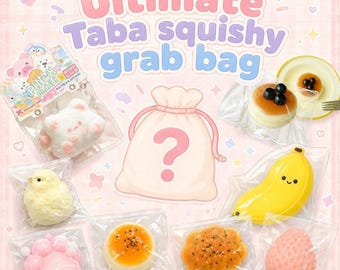 Bolsa sorpresa Taba Squishy. Juguetes blandos de crecimiento lento para aliviar el estrés. Juguete antiestrés de gelatina. Juguete de gelatina para apretar y disfrutar. Regalo ideal para fiestas de adultos y niños.