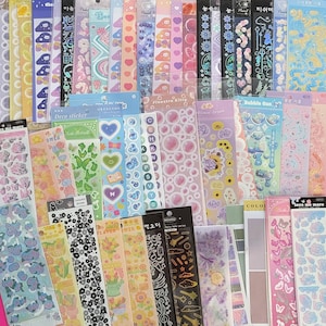 Deco Polco Stickers sheets pack| confetti sticker sheets grab bag set| toploader kpop korean stickers set| bujo kawaii stickers bundle packs