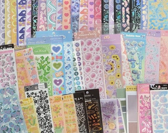 Deco Polco Stickers sheets pack| confetti sticker sheets grab bag set| toploader kpop korean stickers set| bujo kawaii stickers bundle packs