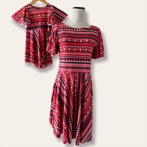 Hmong Inspired Dress (Womens Apparel / Asian Traditional / Lao Dress / Thai Outfit / Gifts For Her / Tribal Pattern / Rib Knit Dress)