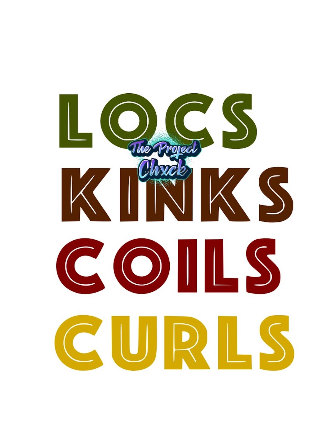 Locs, Kinks, Coils, Curls Svg Png Dxf Natural Hair Black Girl Magic