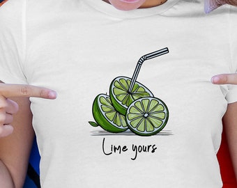 Camicia Lime Yours, look casual carino e affettato, twist estivo di agrumi, regalo divertente e rinfrescante