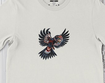 Camiseta Raven Wisdom para niños - Siete enseñanzas del abuelo, Top del patrimonio cultural juvenil, Camisa de aprendizaje de verano, Regalo para jóvenes exploradores