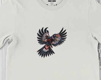 Raven Wisdom Tee für Kinder - Sieben Großvater Lehren, Jugend Kulturerbe Top, Sommer Lern Shirt, Geschenk für junge Entdecker