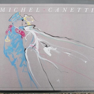 Rare Vintage MICHEL CANETTI 1985 Lithograph Print Poster FRANCE