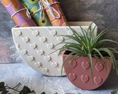 String of Hearts Modern Wall Planter, inside planters, boho gifts, gifts for her, heart planters