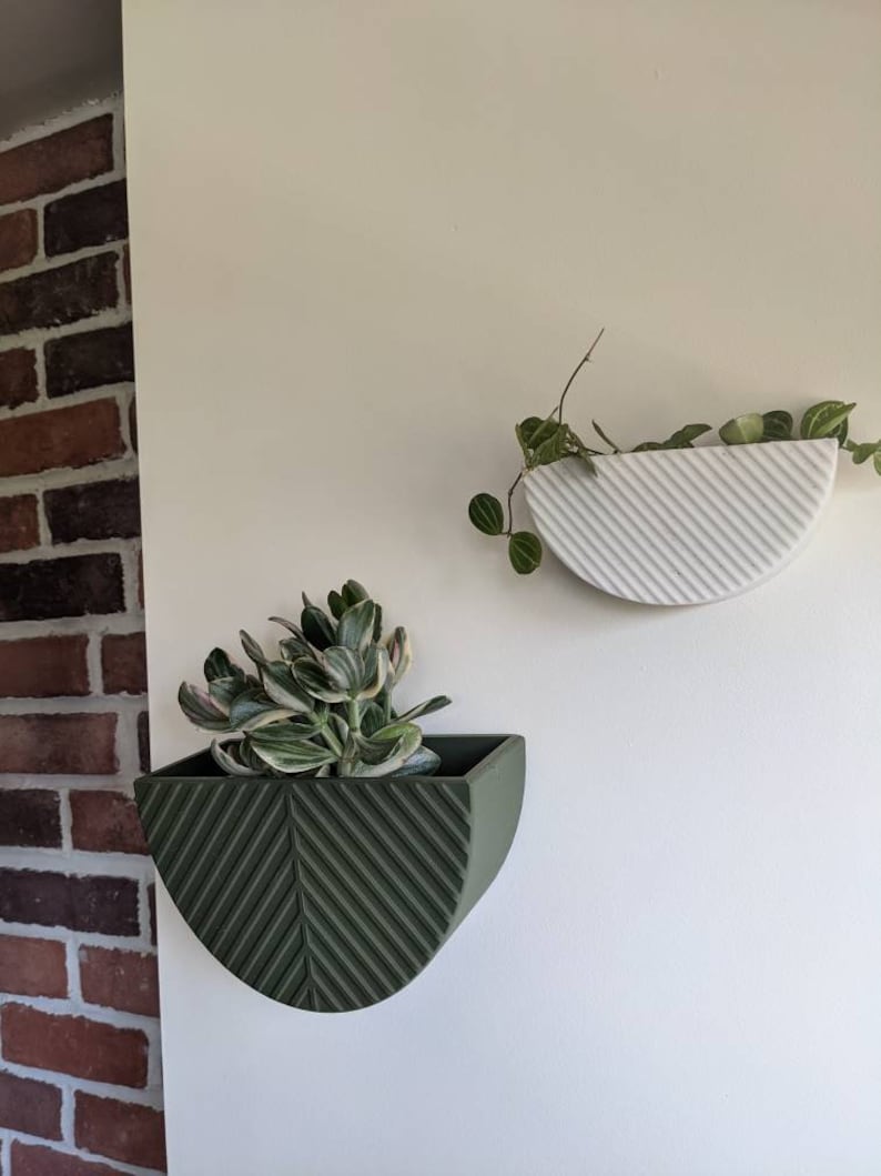 Large Set Modern Hanging Wall Planters Boho interior Etsy