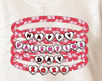 Valentine's Day Friendship Bracelet PNG: Sublimation Design (Digital Download)