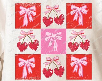 Love You Cherry Much PNG: Valentine Coquette Design (Digital Download)