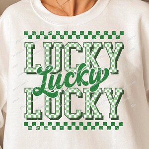 Retro Checkered Lucky St Patrick&#39;s Day Png, St Patricks day png, Lucky png, St Patrick, St Pattys day png, Retro St Patrick day png Digital