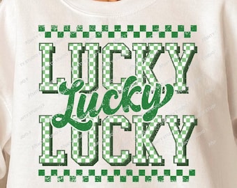 Retro Checkered Lucky St Patrick's Day Png, St Patricks day png, Lucky png, St Patrick, St Pattys day png, Retro St Patrick day png Digital