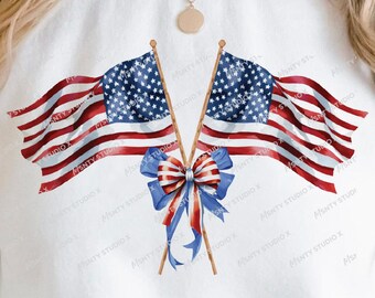 Coquette USA Flag PNG: 4th of July Digital Download
