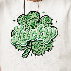 St. Patrick&#39;s Day Png,  Green Leopard, Retro Lucky Png, Lucky Shamrock Png ,Clover Png, Retro St. Patty&#39;s Day Png Design Sublimation Design