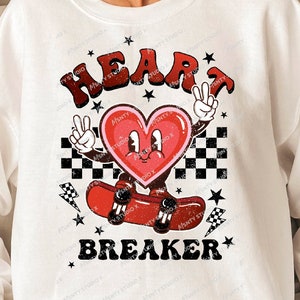 HeartBreaker png , Valentine sublimation, Skater png , Retro png, Kids Valentine png ,Boys Tshirt png,Boys Valentine png,Retro boys png
