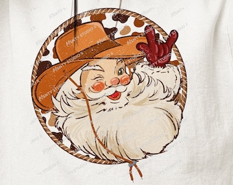 Cowboy Santa Western Christmas , Santa Christmas sublimation ,cowboy santa PNG ,  Western Sublimation, Sublimation Digital Download
