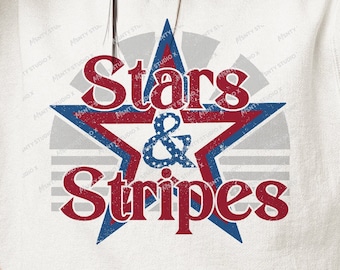 Stars and Stripes PNG: 4.Juli Vaterland Design (Digitaler Download)