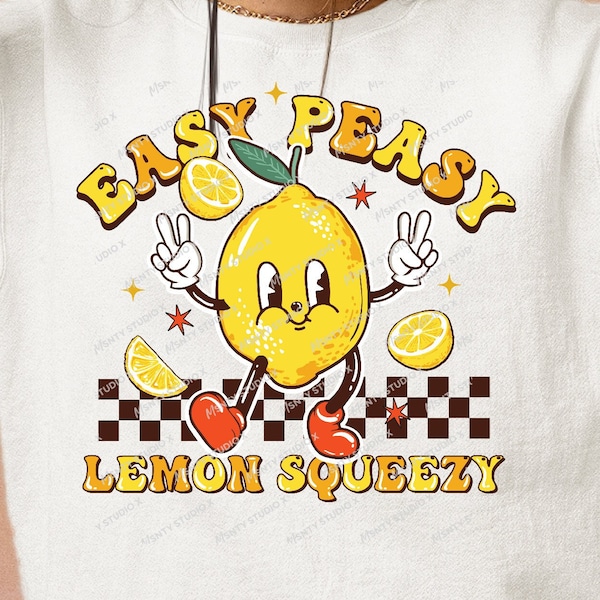 Easy Peasy PNG, Retro png, Summer png, Retro summer png, kids sublimation, retro kids png, Retro character png, Lemon Digital Sublimation