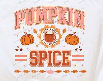 Pumpkin Spice PNG: Retro Fall Sublimation Design (Digital Files)