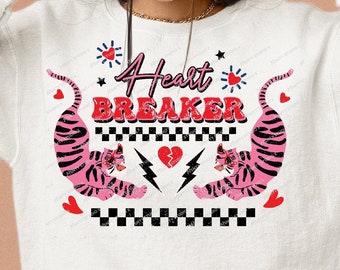 Heartbreaker Valentine PNG: Design a sublimazione retrò (download digitale)