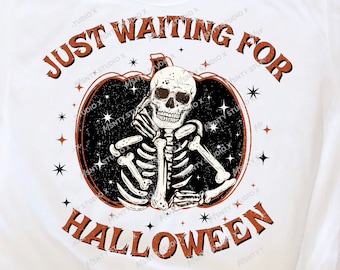 Halloween-Skelett PNG: Gruselige Saison Sublimationsdesign (Digitaler Download)