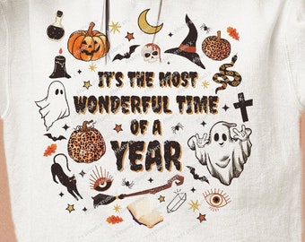 Retro Halloween Doodles PNG: Witchy Sublimation Design (Digital Download)