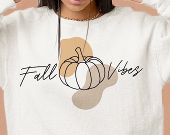 Fall Vibes Pumpkin SVG: Autumn Shirt Design (Digital Download)