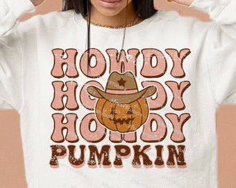 Howdy Pumpkin SVG: Western Fall Sublimation Design (Digital Download)