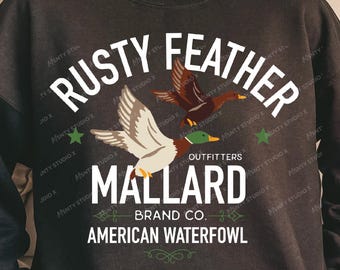 Retro Mallard Duck PNG , Hunting Season Png ,Duck Hunting PNG , Hunting Sublimation Duck Hunter Png , Fall Duck Png