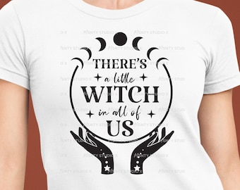 Little Witch SVG: Halloween Moon Phase Cut Files (Digital Download)