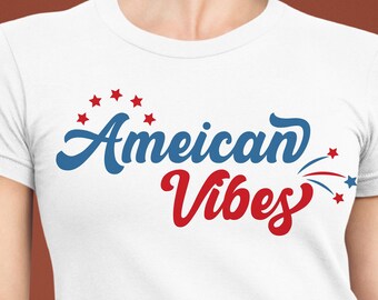 American Vibes SVG: Retro Patriotic 4th of July Design (Digital Cut File)