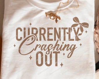Crash Out Girly Retro, Sassy Sarcastic Shirt Design, Adult Humor Png,Funny Quote PNG, Preppy Bow Shirt Png, Vintage  Quote Sublimation