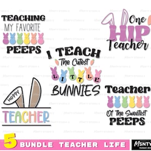 One Hip Teacher Svg,Hoppy teacher SVG ,Teacher easter shirt SVG, Teacher Bunny Svg, Happy Easter Svg, Easter Gift for Teacher Svg, Cut files