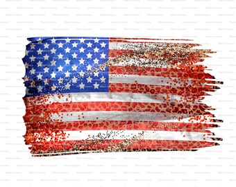 Leopard USA Flag PNG: Patriotic Sublimation Design (Digital Download)