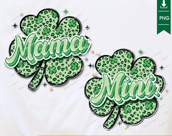 Lucky Mama & Mini Shamrock PNG: St. Patrick's Day Design (Digital Download)