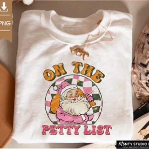 On The Petty List Glitter Santa Graphic Tee