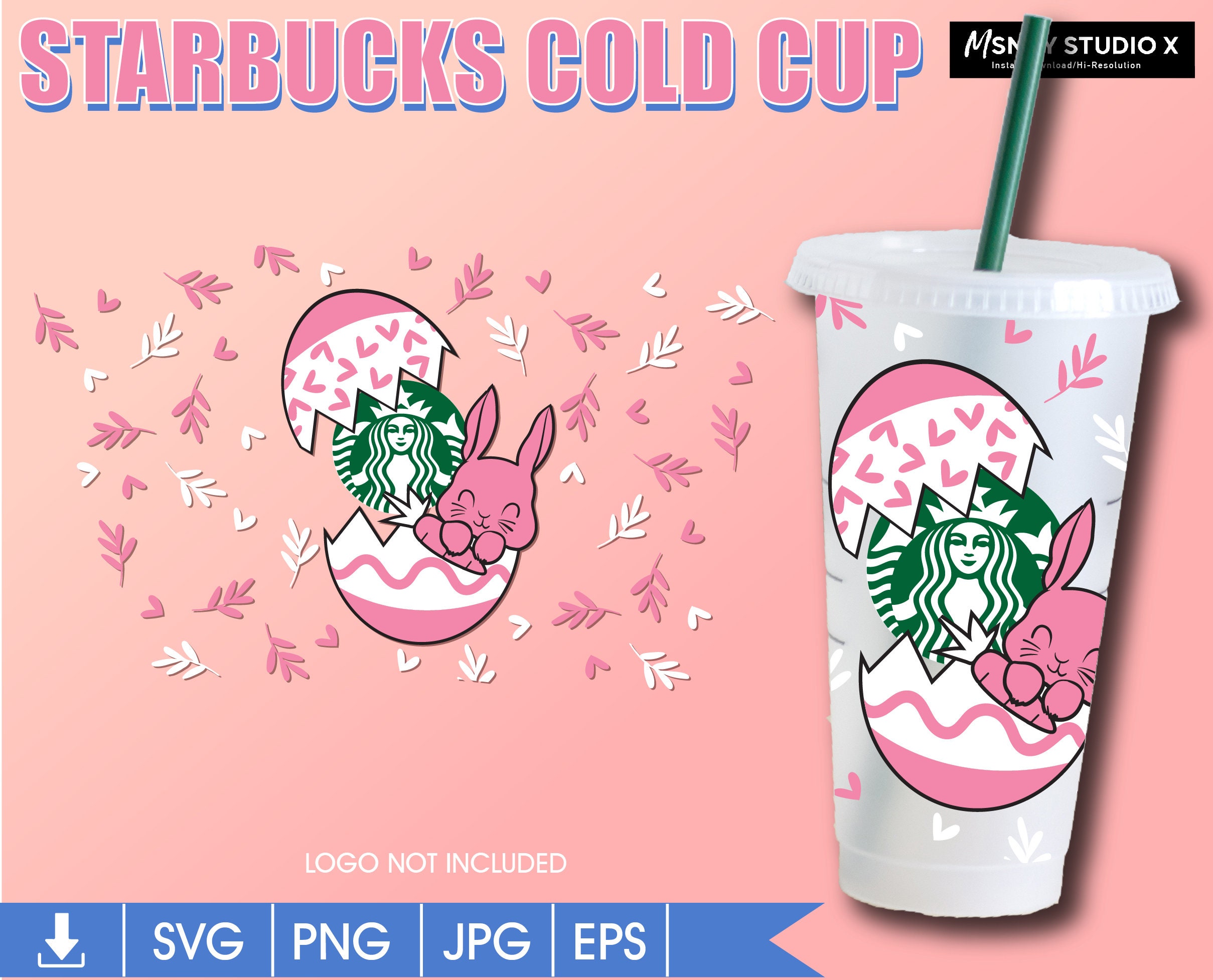 Cute Rabbit Easter Starbucks Cup SVG Starbuck Easter Egg SVG - Etsy