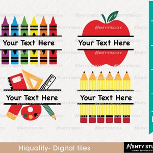 Crayon Split Monogram Svg, Teacher svg, Crayon svg,School svg, Apple svg, apple monogram Svg, Apple name frame svg,Digital Download