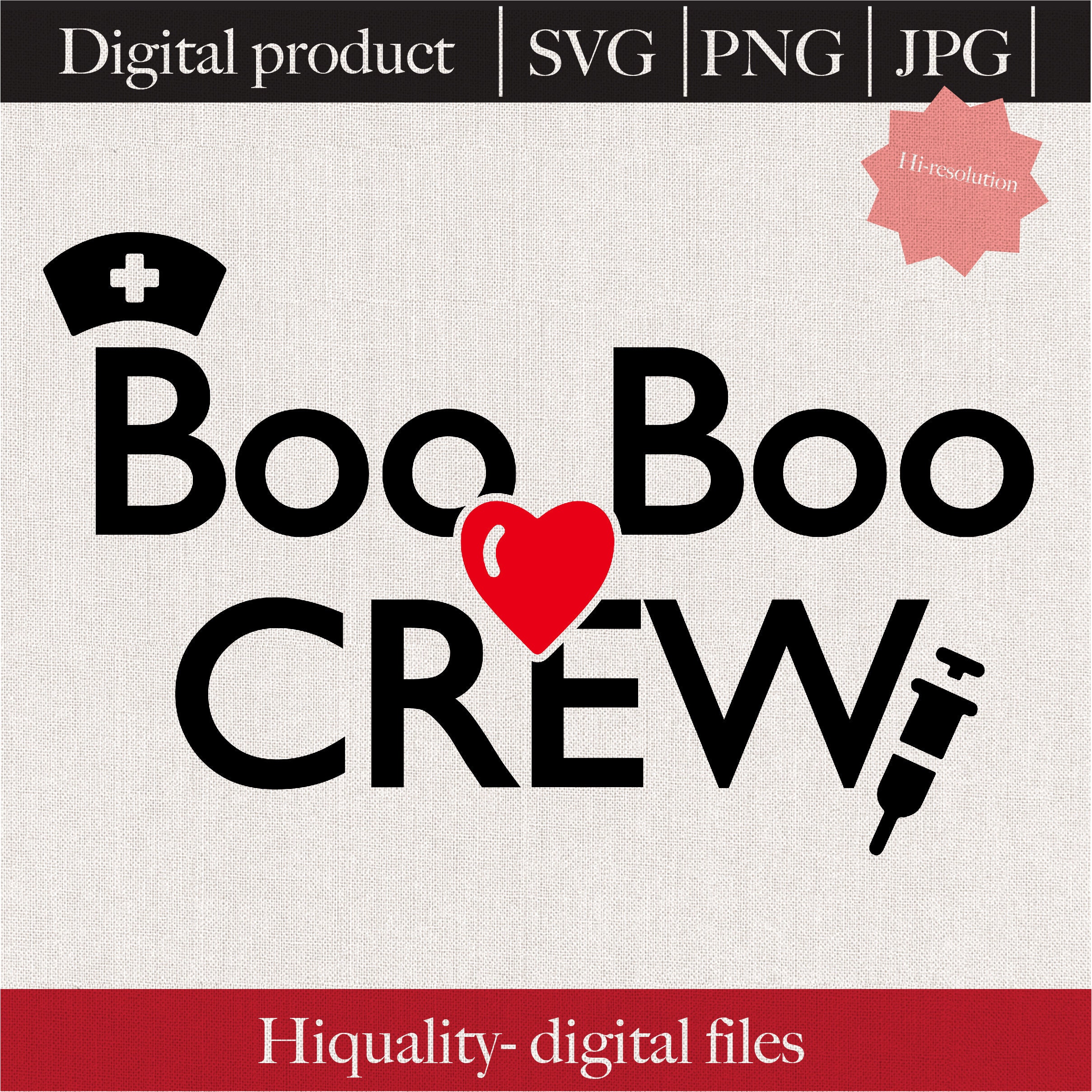 Boo Boo Crew SVG school Nurse SVG cut Filesvg Png Jpg | Etsy