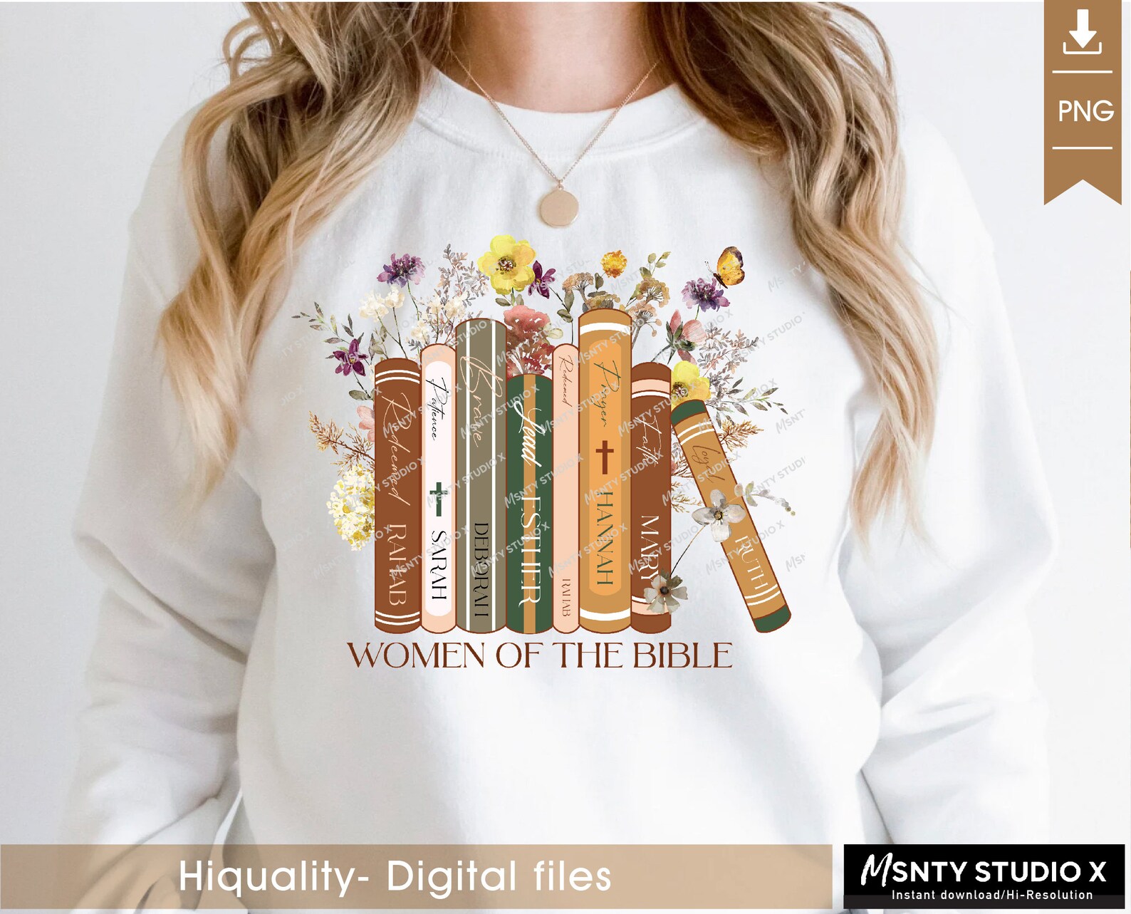 Women of the Bible Sublimation Design: Floral Christian PNG (instant ...