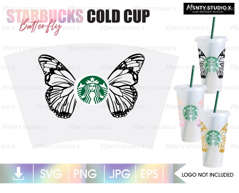 Download Diy Venti Cup Instant Download Full Wrap Starbucks Cup Butterfly Wing Cold Cup Svg Girl S Custom Gift Decal Cricut Silhouette Drawing Illustration Art Collectibles Jewellerymilad Com